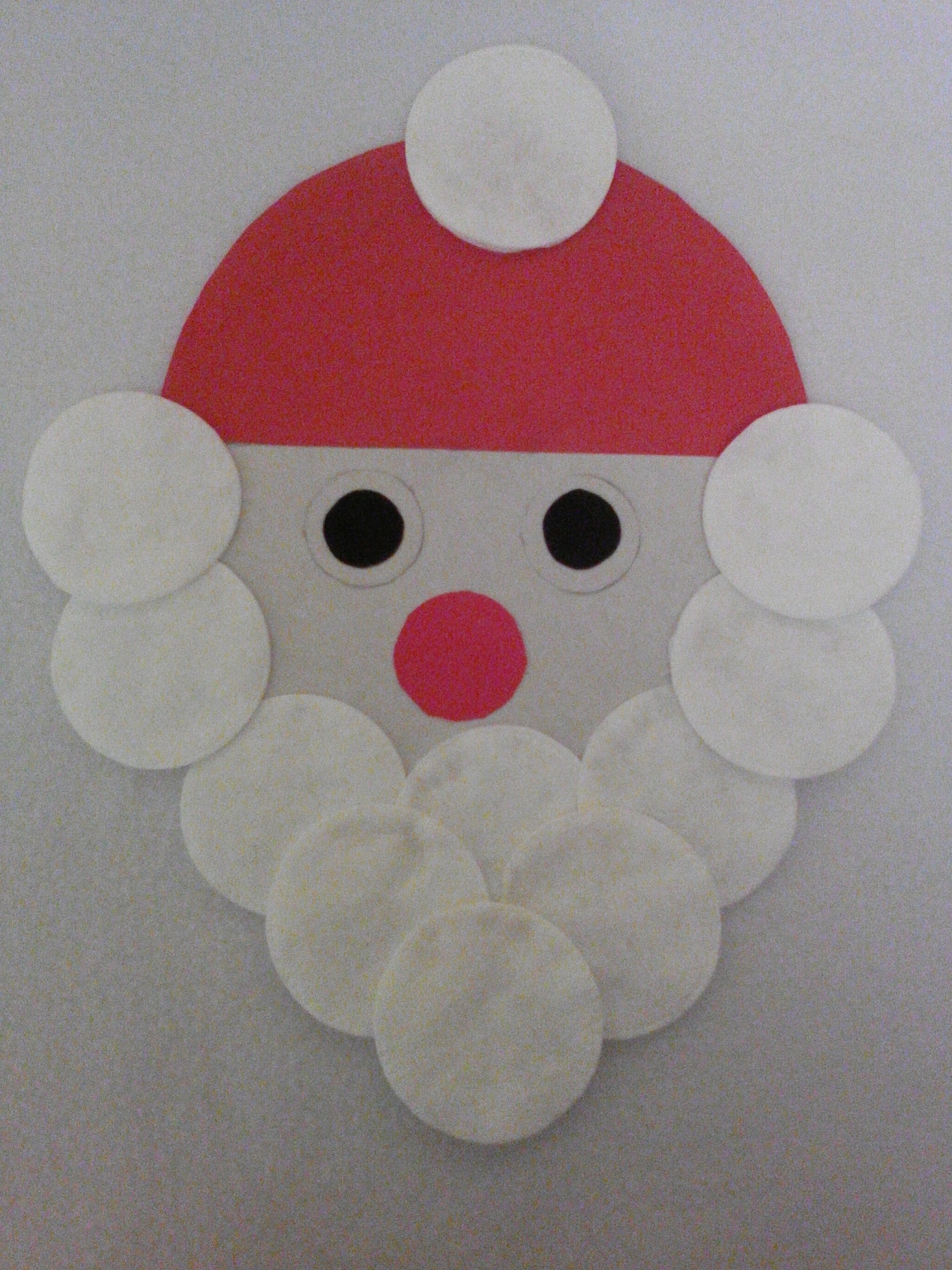 Как сделать Деда Мороза из ватных дисков