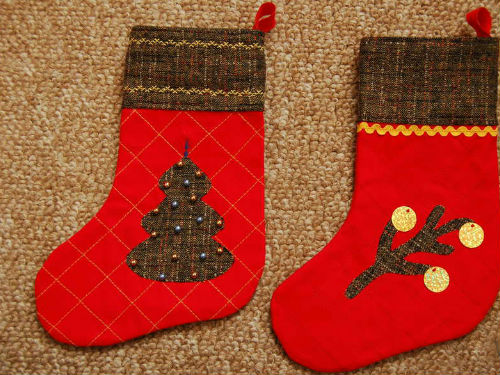 новогодний носок для подарков