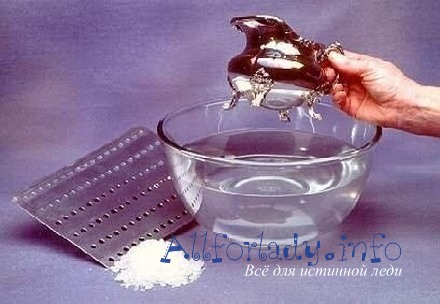 Серебро чистим с помощью соды
